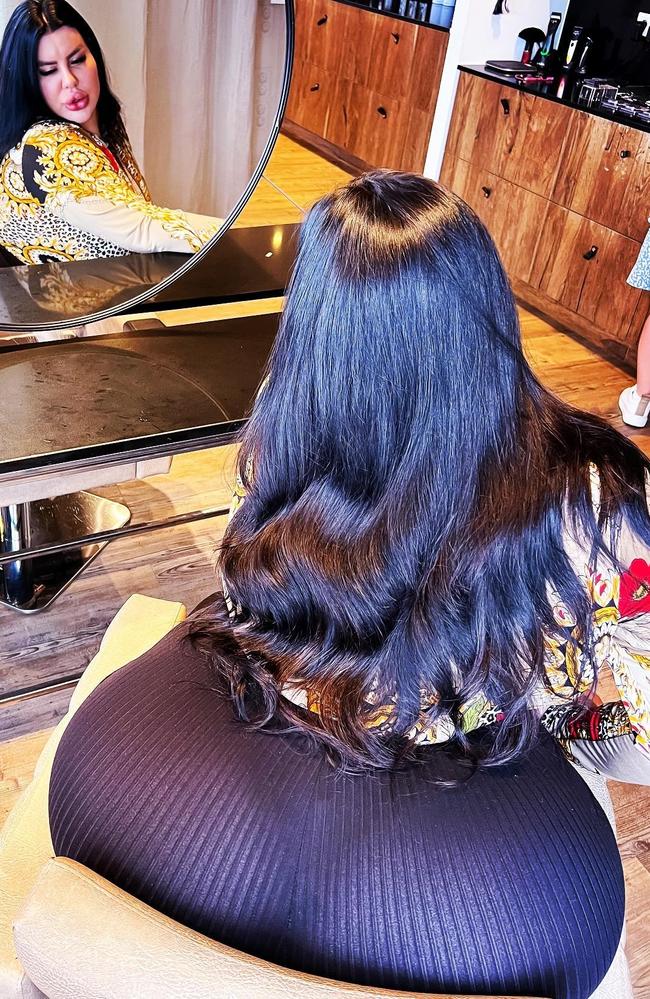The photo shows her booty is too big for a standard armchair. Picture: Instagram/NatashaCrown