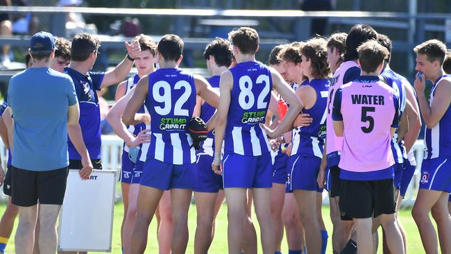 Mt Gravatt QAFL colts footy match between Mt Gravatt and Surfers Paradise. Saturday April 15, 2023. Picture, John Gass