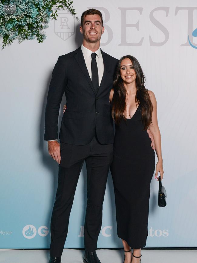 Scott Lycett and Stephanie Librandi at the Port Adelaide AFL and AFLW Best and Fairest at the Adelaide Convention Centre in 2022: Picture: Brenton Edwards