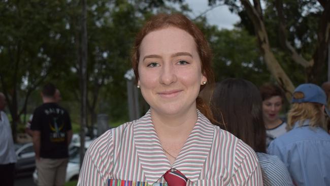 Whitsunday Anglican School Year 10 student Clancy Morgan at the Kuttabul Anzac Day Dawn Service 2021. Picture: Lillian Watkins