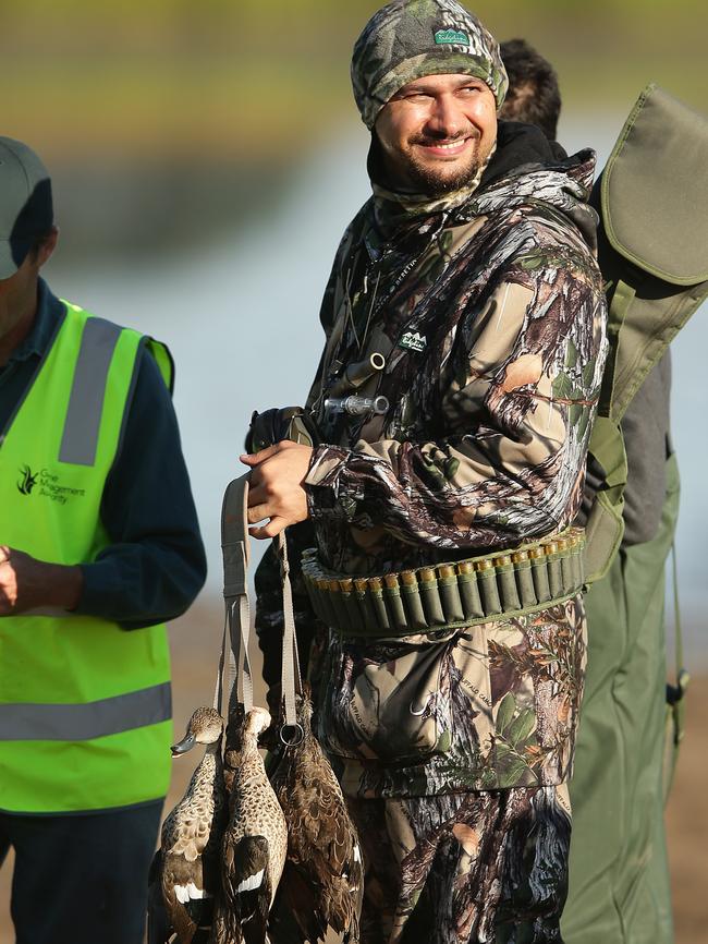 Duck shooting at Hospital Swamp near Geelong.