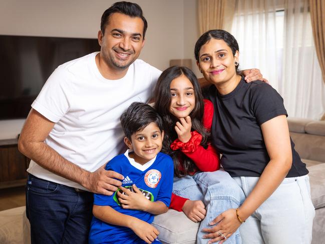 Ali Nawaz with his wife Hira Ali and children Rameen, 10, and Zaviyar, 6. Picture: Mark Stewart