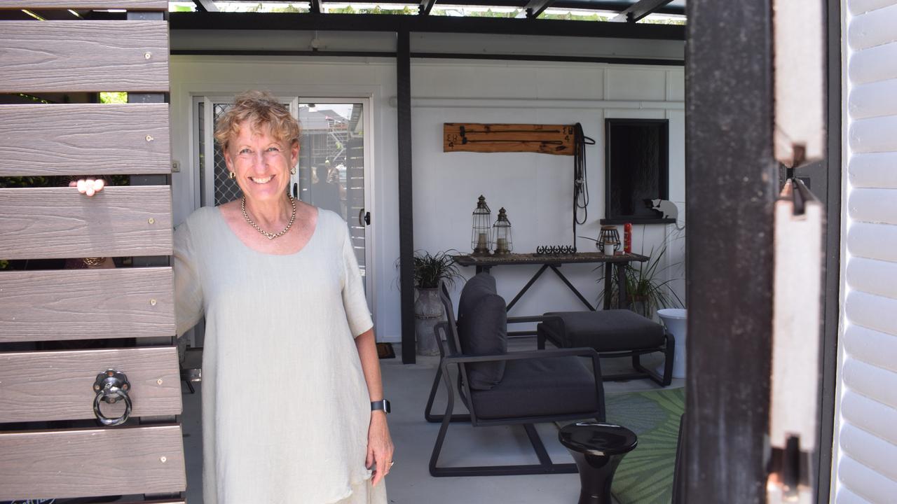 Karen Brosnan at her Air BnB unit on The Range in Rockhampton.