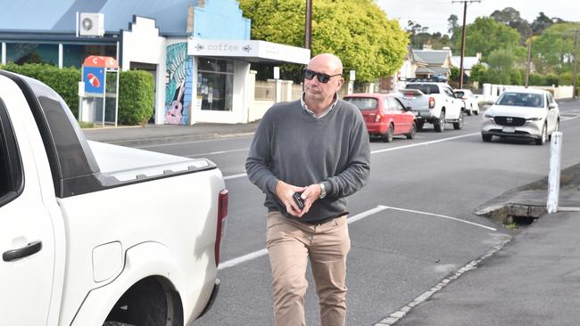 Father of Callum Thorne in Mount Gambier after his son’s court hearing. Picture: Dylan Hogarth