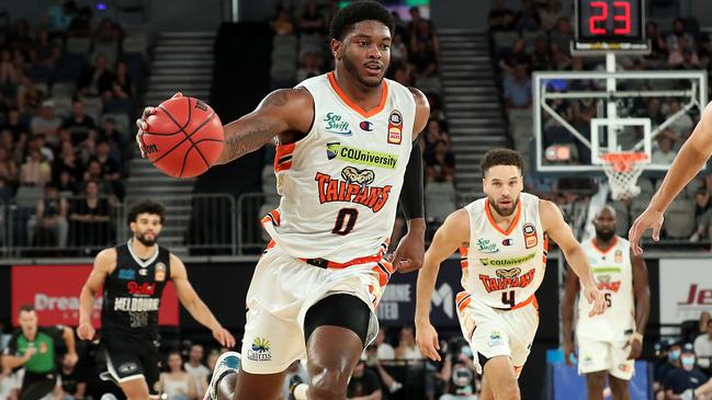 Big Cameron Oliver produced a double double for Cairns. Picture: Getty Images