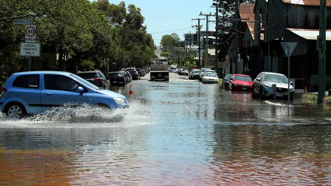 Northey St, Windsor, is prone to flooding. Picture: AAP/Jono Searle