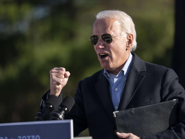 Joe Biden speaks at a campaign stop in Monaca, Pennsylvania. Picture: AFP.