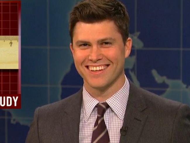 Colin Jost hosts the Weekend Update segment on the sketch show.