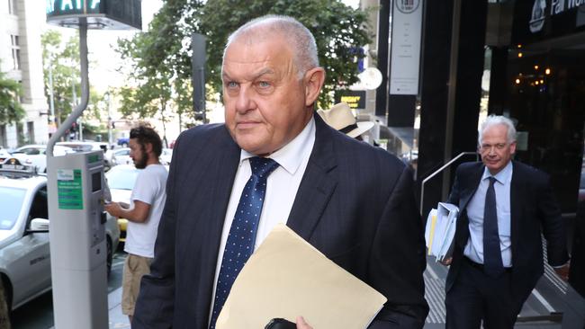 Former Victorian Police detective Ron Iddles leaves the Royal Commission. Picture: AAP