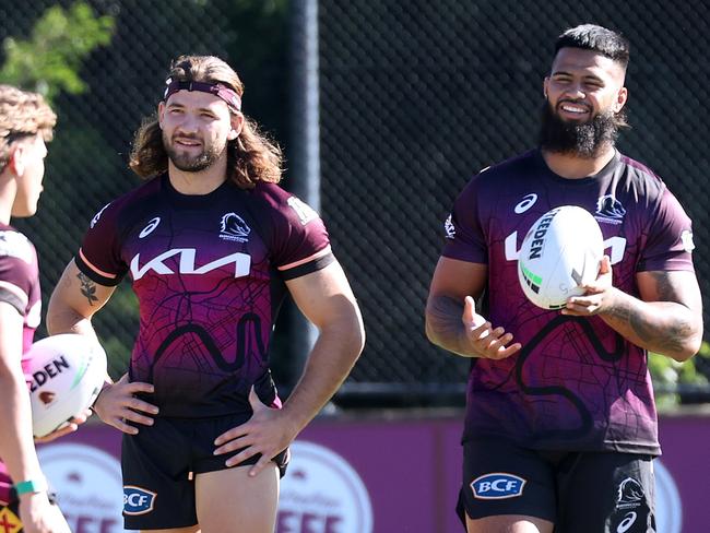 Patrick Carrigan and Payne Haas. Picture: Liam Kidston