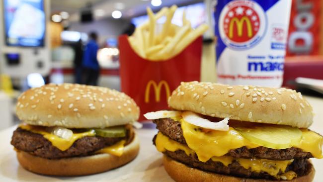 The new Wagyu beef burger joined the McDonald’s family on Wednesday. Picture: AP/Mike Stewart.