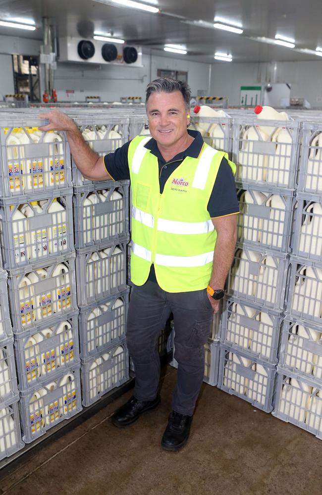 Veteran employee Mark Thistlethwaite in the cold room at the Norco factory on the Brisbane Rd in Coombabah. Picture: Richard Gosling.