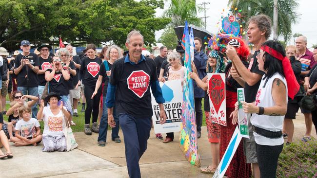 Bob Brown at a Stop Adani rally in Mackay in 2019.