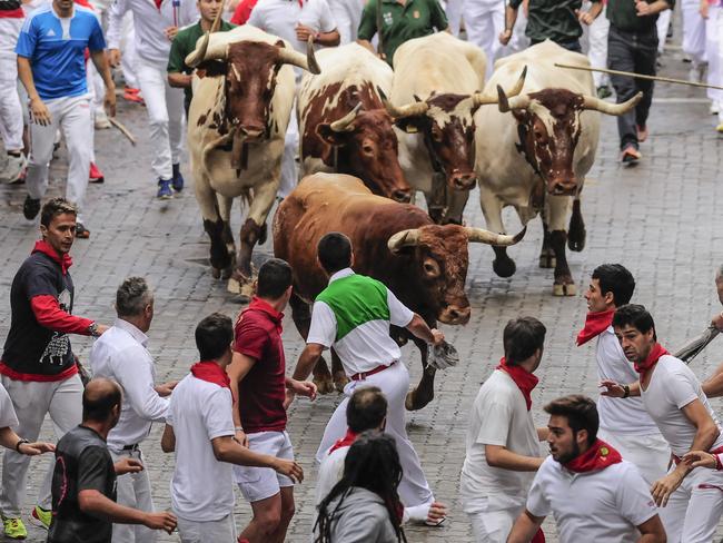 Gored South Australian man Jason Gilbert tells of bull-run horror in  Pamplona