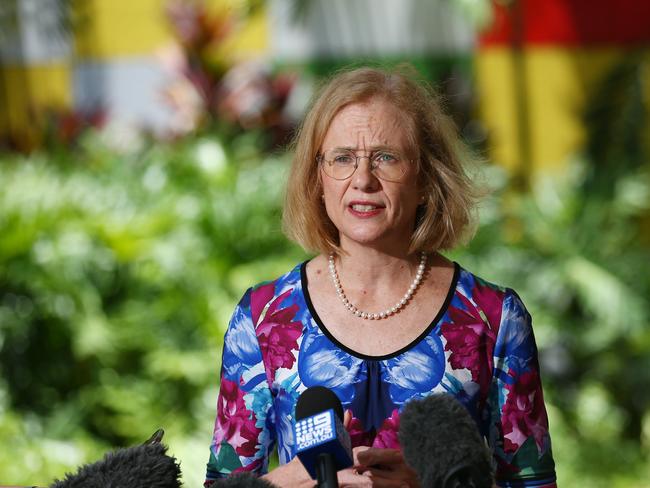 Queensland Chief Health Officer Dr. Jeannette Young has visited Cairns Hospital to inspect the measures Queensland Health has put in place to control and treat the coronavirus. PICTURE: BRENDAN RADKE