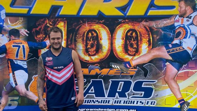 Chris Metcher played his 400th game of community footy. Photo: Facebook.