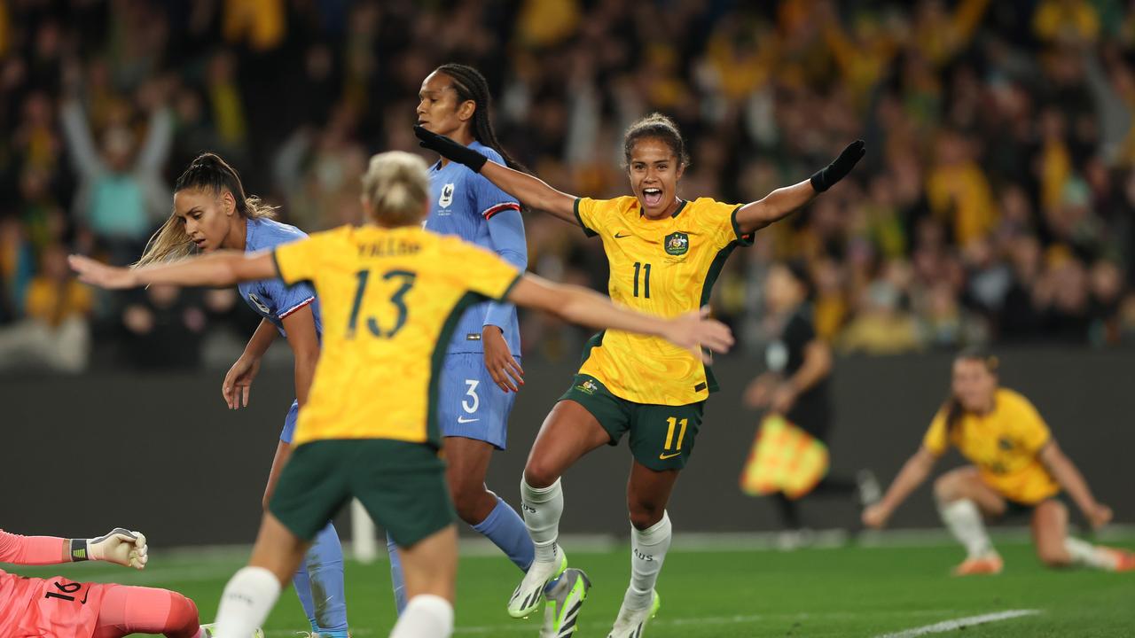 Mary Fowler will line up for the Matildas on Thursday after she scored the game-winning goal during a friendly against France last week. Picture: Robert Cianflone/Getty Images