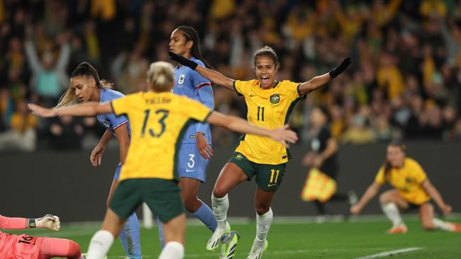 Mary Fowler will line up for the Matildas on Thursday after she scored the game-winning goal during a friendly against France last week. Picture: Robert Cianflone/Getty Images