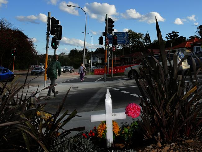 The crossing where Jo-Ann Thwaites was killed - the intersection of Condamine St & Old Pittwater Rd, has had traffic lights installed. Picture: Troy Snook