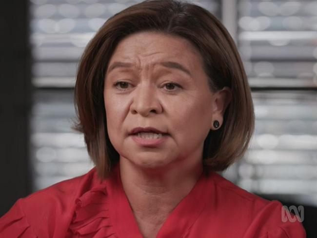 Former ABC managing director Michelle Guthrie during an interview with Four Corners journalist Sarah Ferguson. Picture: AAP