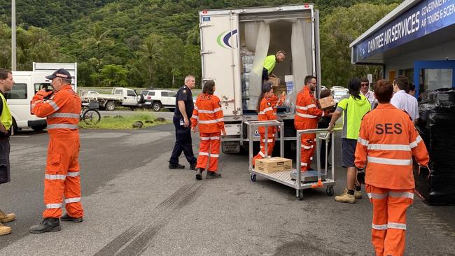 Daintree Air worked with the SES in Cairns and Coen when they delivered tonnes of fresh food and groceries to the Far North town after flooding made delivery by roads impossible. Picture: Supplied