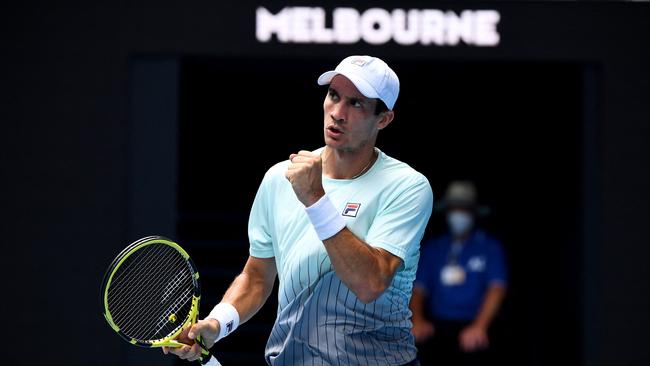 Facundo Bagnis was in control for much of his contest against Andy Murray. Picture: AFP