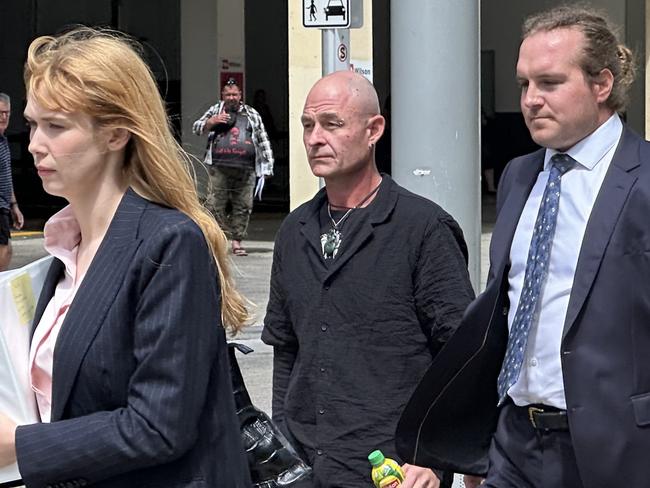 Dion Barber arrives at the District Court in Perth with his legal team for the start of a three week trial, he is suing the state government over claims he was placed in the care of his alleged abusers, and was abused again while in state care. Picture: NewsWire/ Emma Kirk,