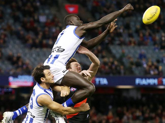 Majak Daw was reprogrammed as a gun defender. Picture: Michael Klein