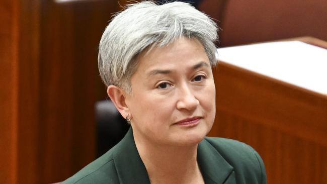 CANBERRA, AUSTRALIA  - NewsWire Photos - November 27, 2024: Senator Penny Wong during Question Time in the Senate at Parliament House in Canberra. Picture: NewsWire / Martin Ollman