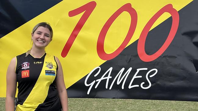 Redcliffe Tigers Billie Smart played her 100th match.