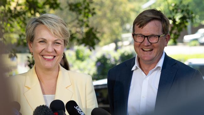 Labor candidate Tim Murray and Deputy Federal Opposition Leader Tanya Plibersek on Friday. Picture: Monique Harmer