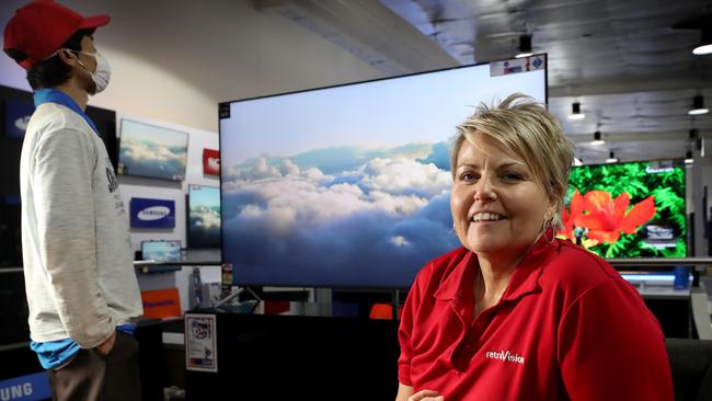 Retravision store manager Lorrelle Goodwin has seen a rise in TV sales. Picture: Colin Murty