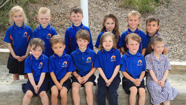 Torquay Coast Primary Class : Prep A Back Row From Left: Meredith Tyler, Oscar Vandenberg, Huxley Partington, Audrey Sewell, Taj Brown, Lucky Glenda Front Row From Left: Rosemary Maxsted, Finn Howden-Pittaway, Walter Ferry, Rylan McKnight, Mason Bull, Siena McLean Picture: Mark Wilson