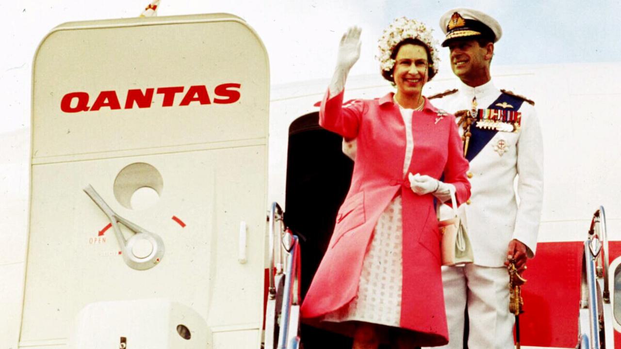 <b>1970 – Sydney</b> The Queen and Prince Philip wave after landing in Sydney during the 1970 tour. Almost four decades later, details emerged of an apparent assassination attempt on the Queen as she travelled through New South Wales. Retired Detective Superintendent Cliff McHardy said a log was placed on tracks near Lithgow in an attempt to derail the Royal train, which was taking the Queen to Orange. While the attempt failed because the train was travelling “unusually slowly”, Mr McHardy said it was kept secret under a government suppression order.