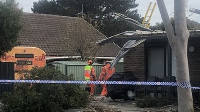 Bus crashes into houses in Safety Beach on the Mornington Peninsula. Picture: VICSES supplied via NCA NewsWire