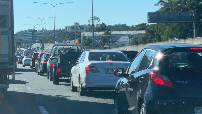 Traffic is at a standstill on the northbound carriage of the M1 after a truck and a car crashed near Ikea.