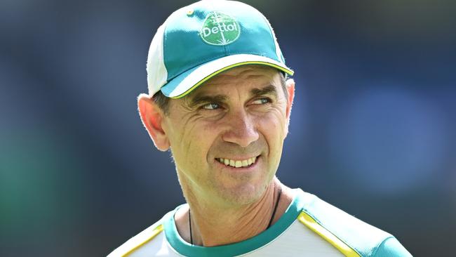 Justin Langer was back around his former team on day one of the first Test. Picture: Getty Images