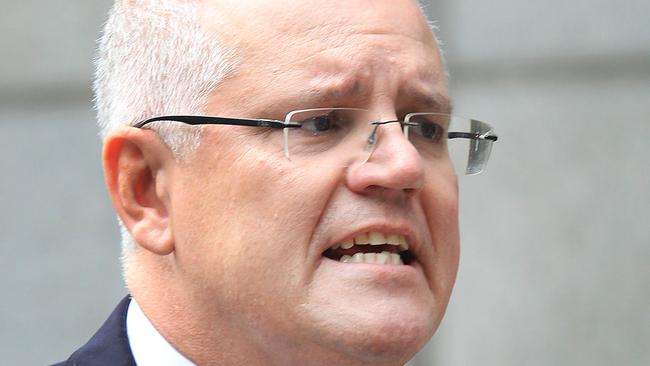 Federal Treasurer Scott Morrison held a press conference outside the Governor Phillip Tower in Sydney.