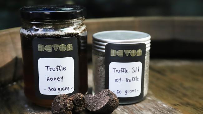 Devon Cafe’s house-made truffle honey and truffle salt. Picture: Jenifer Jagielski