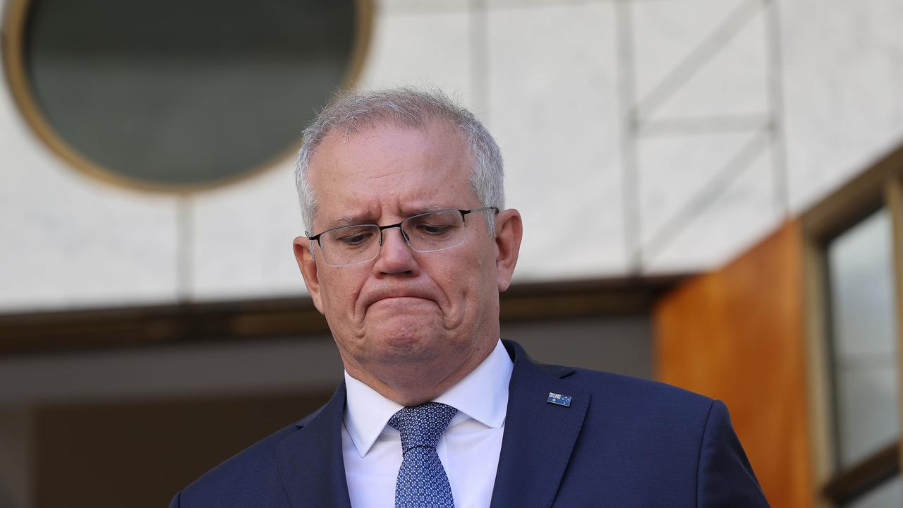 \Prime Minister Scott Morrison spoke to media during a press conference in Parliament House Canberra. Picture: NCA NewsWire / Gary Ramage