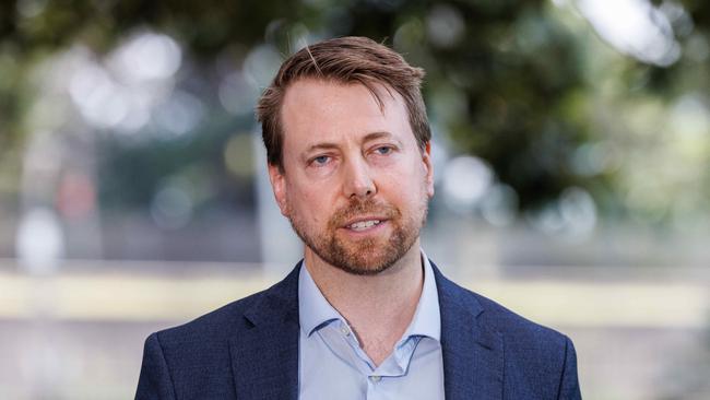 NSW Environment Protection Authority Chief Executive Officer Tony Chappel at a press conference on Sunday. Picture: David Swift