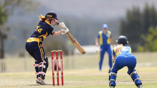 Molly Kidd, batting here against Southern Districts, topped the scores in the batting department. Picture: Sue Graham