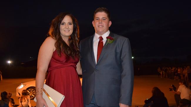 Ally Hall and Matt Lambert at the St John's Formal at the Explorer's Inn in Roma.