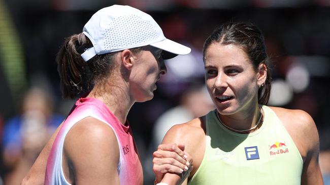 Navarro was civil after the straight sets defeat. (Photo by Martin KEEP / AFP)