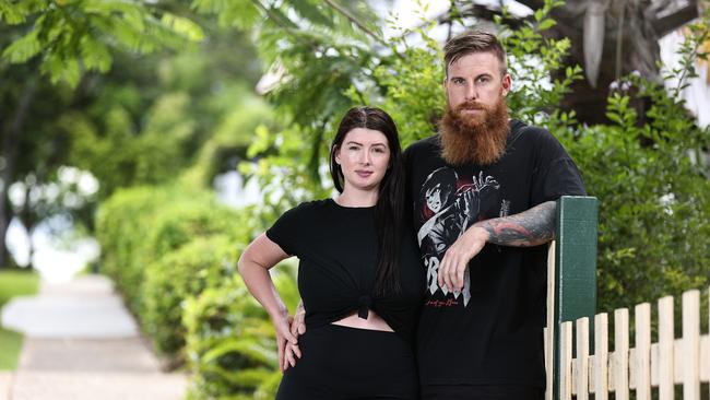 Coco-Cherie Boyd and Shannon Sutherland had to transfer to RBWH to have baby daughter Willow due to the Gladstone maternity crisis. Pics Tara Croser.