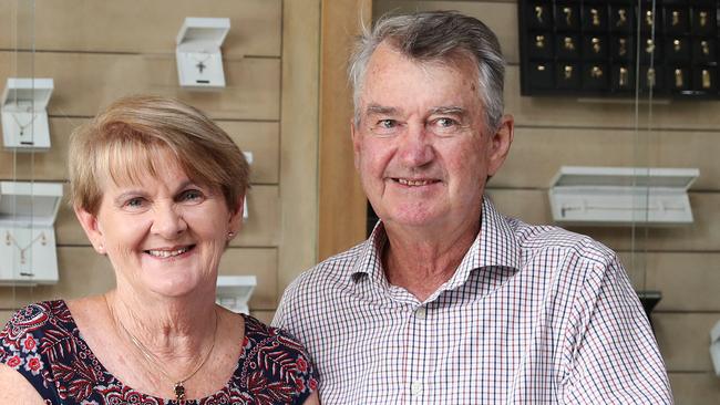 After four decades behind the counter, Janice and Kevin Ganly are closing down Hepworth's Watchmakers and Jewellers on Abbott Street and retiring from the business which was founded by Janice's father and grandfather in 1948. Picture: Brendan Radke