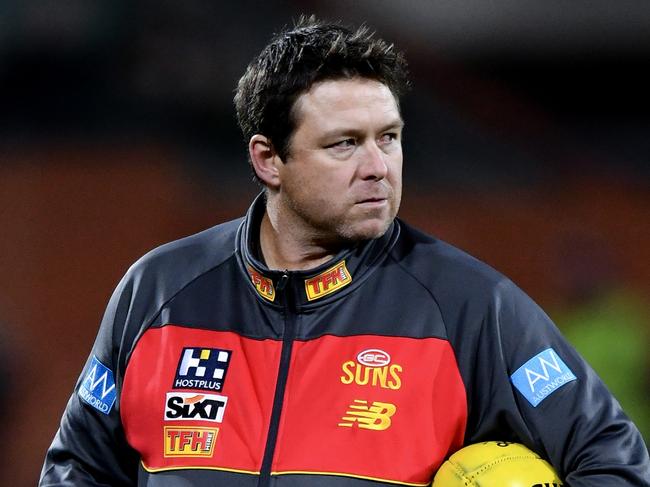 ADELAIDE, AUSTRALIA - JULY 08: Stuart Dew coach of the Suns during wuothe round 17 AFL match between Port Adelaide Power and Gold Coast Suns at Adelaide Oval, on July 08, 2023, in Adelaide, Australia. (Photo by Mark Brake/Getty Images)