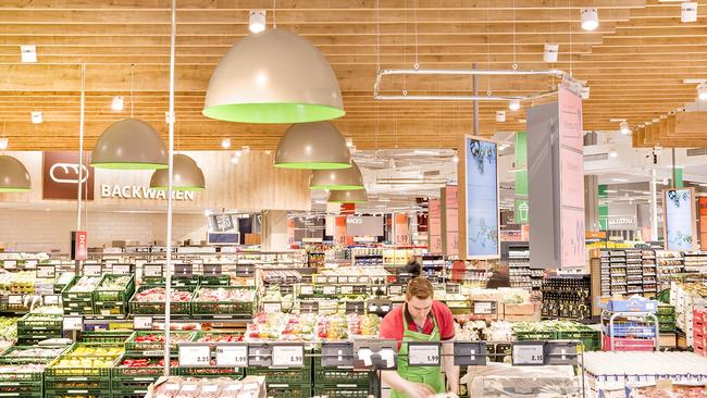 A fruit and vegetable section inside a Kaufland supermarket