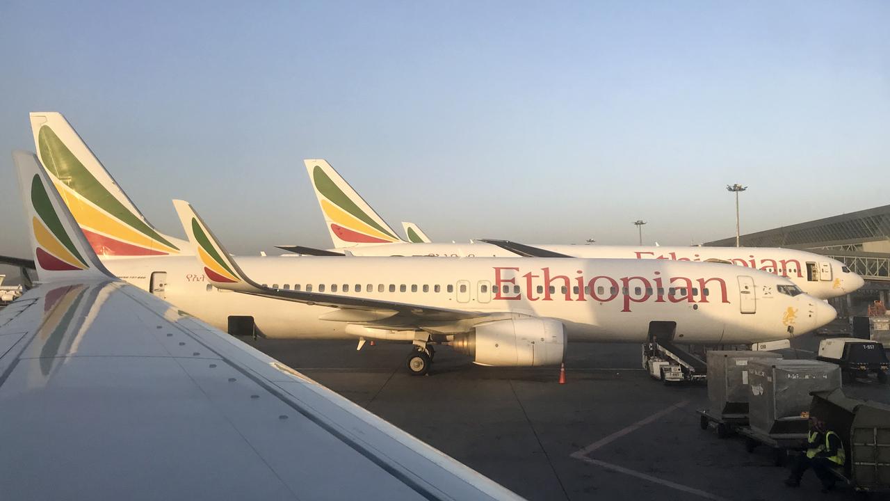 An Ethiopian Airlines Boeing 737 Max 8 jetliner carrying 157 people crashed shortly after takeoff from the Ethiopian capital Sunday. Picture: Ben Curtis/AP