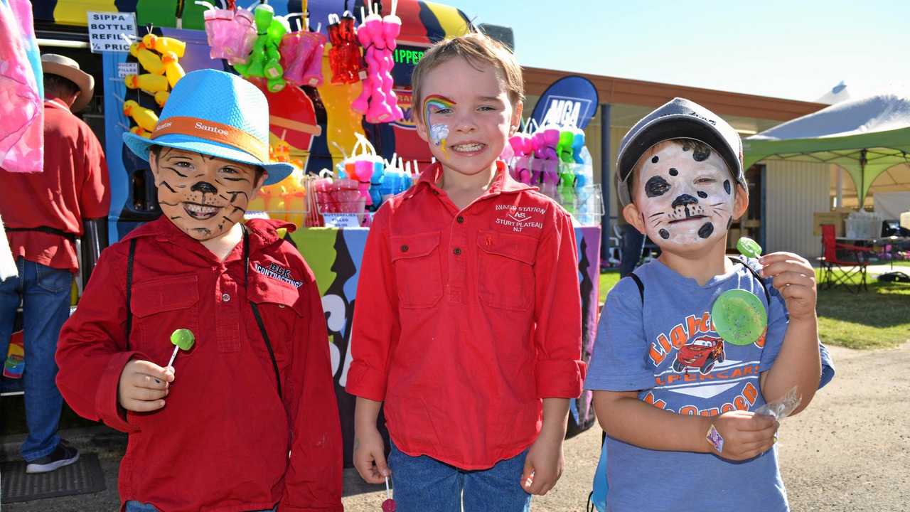 SHOW TIME: Logan Taylor, Henry Johnston and Kayde Taylor at last year's Roma Show. Picture: Molly Hancock